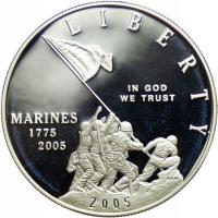 USA, 1 dolar 2005 P, 230. rocznica powstania Marines, st. L