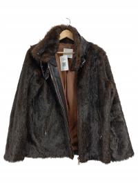 Rino & Pelle Kurtka Futrzana Damska Brązowa Sztuczne Futro (EU 36)