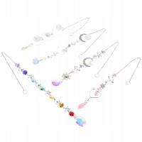 5SZT KRYSZTAŁOWE WISZĄCE OZDOBY Z PRYZMATAMI K9 DO OKIEN