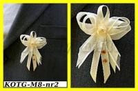 Kotylion dla Gości z dżetami kremowy - KOTG-M8-NR02