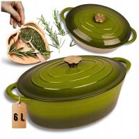 ЖАРОВНЯ ЧУГУННАЯ ЭМАЛИРОВАННАЯ БОЛЬШАЯ ИНДУКЦИОННАЯ ГАЗОВАЯ ДУХОВКА 6Л