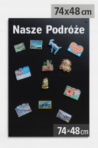 Tablica magnetyczna 74x48 cm czarna LOFT na magnesy nasze podróże