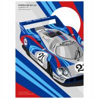 Plakat Porsche 917 LH Martini 21x29,7cm obraz do biura grafika wydruk