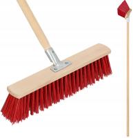 MIOTŁA SZCZOTKA 400 MM ULICÓWKA PCV ZAMIATACZ ZMIOTKA Z DREWNIANYM TRZONEM