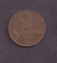 Łotwa - 2 Santimi - 1932 rok