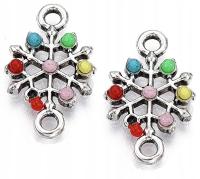 ŚWIĄTECZNE ŁĄCZNIKI DO BRANSOLETEK 2szt MOTYW ŚNIEŻYNKI ŚNIEŻKI