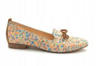 Kolorowe Lordsy Lewski 2979 skórzane baleriny