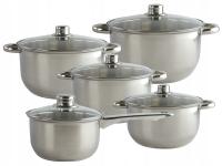 Tani zestaw garnków stal nierdzewna 10 el