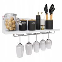 КУХОННАЯ ПОЛКА С РЕЙЛИНГОМ ДЛЯ БОКАЛОВ-22 ЦВЕТА !