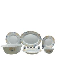 Zestaw obiadowy 6 osób 28 el – serwis Opal talerze głębokie, płytkie, miski