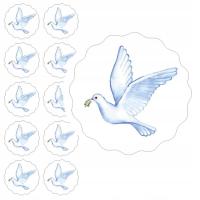 Naklejki komunijne GOŁĄBEK 10szt na pudełka paczki