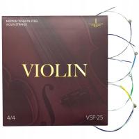 STRUNY DO SKRZYPIEC 4/4 VSP-25 TRWAŁE JASNE BRZMIENIE ZESTAW E, A, D, G
