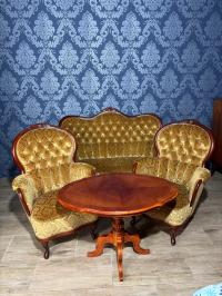Elegancki zestaw ludwikowski, komplet wypoczynkowy sofa i fotele