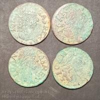 ZESTAW 4 x szeląg litewski (boratynek) DO CZYSZCZENIA