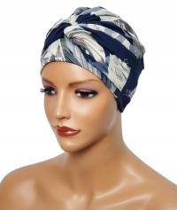 Przeplatany turban damski Sara 259 czapka marszczona także po chemioterapii