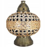 Duzy znicz 36cm Premium Big Waza Złota Czarne Kryształki piękny znicz