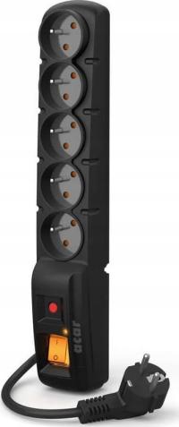 Listwa zasilająca Acar W0094 5 gniazd 5 m czarny