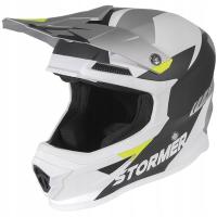 Kask Cross Enduro Stormer Force Rozmiar XL kolor szaro biały