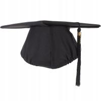 ELEGANCKI CZARNY BIRET UKOŃCZENIA SZKOŁY Z OZDOBNYM CHWOSTEM