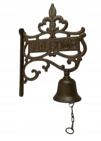 Żeliwny Dzwonek ,,WELCOME'' 20 x 30 cm Rustykalny