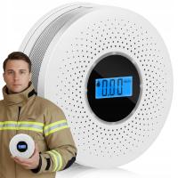CZUJNIK CZADU I DYMU 2W1 WYKRYWACZ TLENKU WĘGLA BEZPRZEWODOWY CERTYFIKOWANY