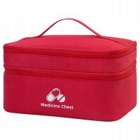 DUŻA POJEMNIK ORGANIZER PRZECHOWYWANIE LEKÓW APTECZKA CZERWONY