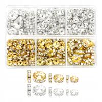 Przekładki separatory rondelle z cyrkoniami do biżuterii 6/8/10 mm 300 szt.