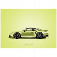 Plakat Porsche 911 Turbo S 70x100cm obrazek do biura dekoracja ozdoba