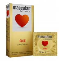 Презервативы Masculan Gold золотые презервативы с смазкой премиум 10 шт.