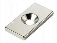 Неодимовый магнит с отверстием для винта 20X10X3 сильный