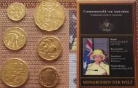 Австралия 2005-2007 набор циркуляционных монет , 6 x UNC , позолоченные 24 к