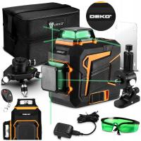 ЛАЗЕРНЫЙ УРОВЕНЬ 360 ПЛОСКОСТЬ 3D КРЕСТ PRO ЗЕЛЕНЫЙ DEKO DKLL12PB2