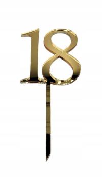 Топпер акрил любое число возраст золотое зеркало