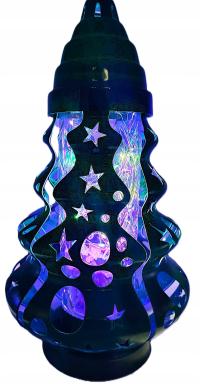 Śliczny ZNICZ BOŻE NARODZENIE ZG siatka choinka ZIELONA lamp led MULTIKOLOR