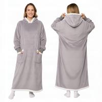 KOC BLUZA Oversize do Kostek Gruba KOCOBLUZA XXL SZARA Futrzak Kaptur