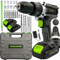 Ударная аккумуляторная дрель шуруповерт биты крышка чехол набор 2xAKU