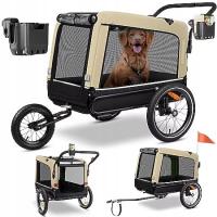 BOXER 3w1 Przyczepka Dla Psa Wózek i Jogger w Jednym 40kg Beżowa