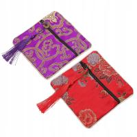 2SZT CZERWONY GUZHENG TORBA NA GWOŹDZIE Z BAWEŁNY I POLIESTRU, ORGANIZATOR