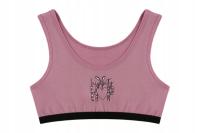 Top stanik biustonosz dziewczęcy bawełniany DONELLA WRZOSOWY 110-116