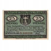 Banknot, Niemcy, Neidenburg Stadt, 25 Pfennig, pay