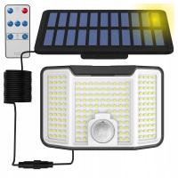 Lampa Solarna LED Czujnik Ruchu Zmierzchu Naświetlacz Zewnętrzny Pilot