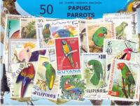Zestaw 50 znaczków pocztowych - PAPUGI