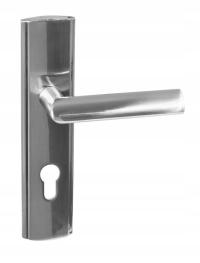 Komplet klamek DOMINO do drzwi zewnętrznych na wkładkę Rozstaw 72 lewa