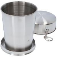 Стеклянный складной металлический туристический 125 мл телескопический брелок