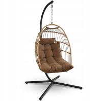 FOTEL OGRODOWY WISZĄCY KOKON WOLNOSTOJĄCY UDŹWIG DO 160KG WYSOKOŚĆ 190CM