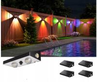 JACKYLED LAMPKI SOLARNE ZEWNĘTRZNE 4 SZTUK RGB OGRODOWE