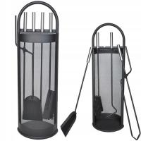 Przybory Kominkowe Akcesoria do Kominka Stojak Zestaw 5w1 do Pieca Metalowy