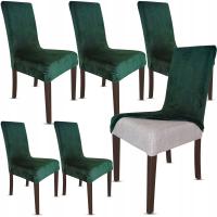 Чехлы для стульев 6 шт велюр универсальный чехол бутылка зеленый