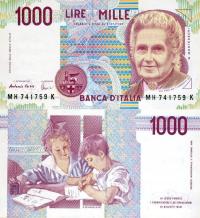 # WŁOCHY - 1000 LIRÓW - 1990 - P-114c - UNC