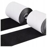 Taśma RZEP Z KLEJEM samoprzylepnym 50 mm komplet 1 m + 1 m CZARNY mocny